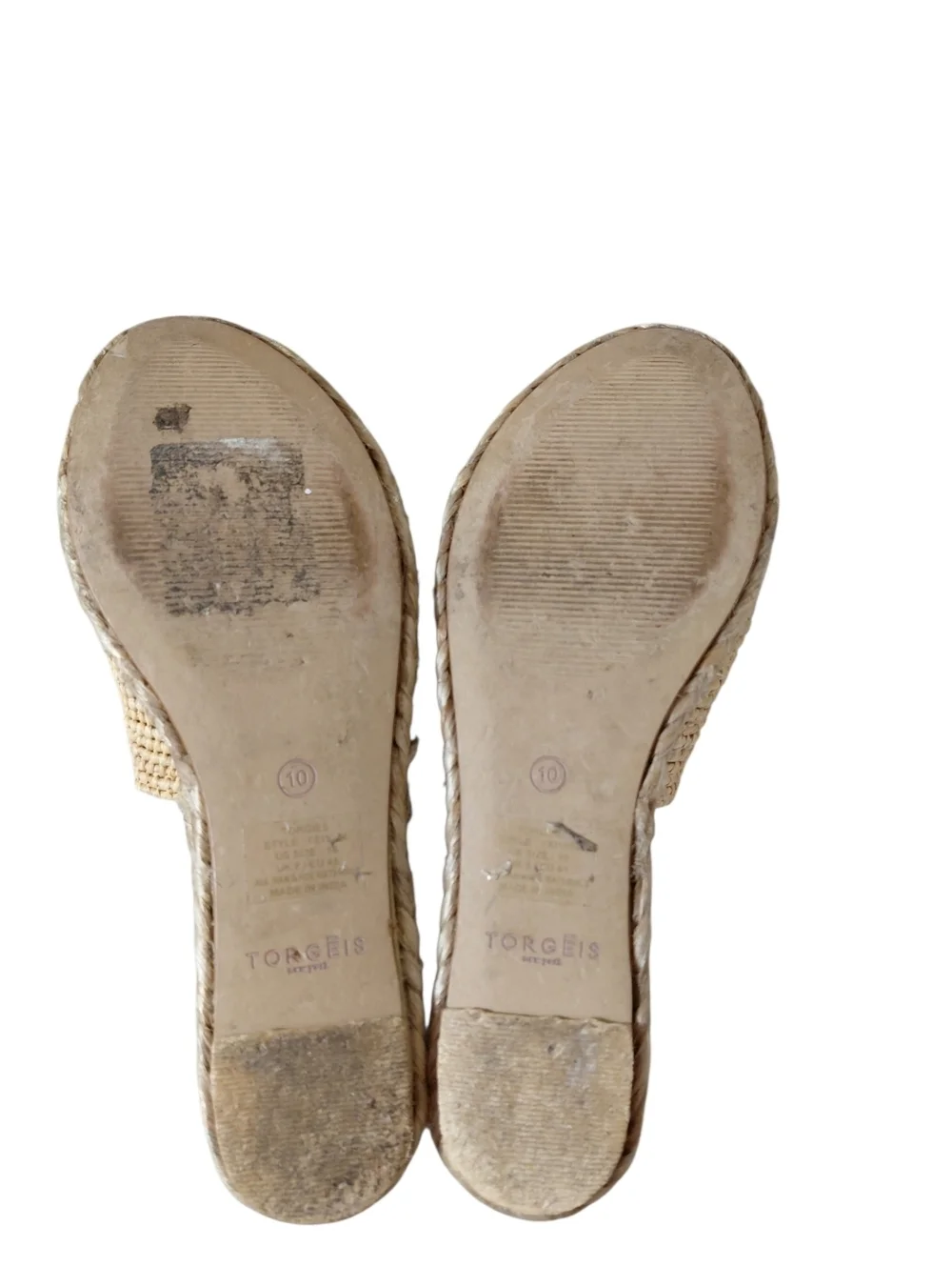 Torgēis Women's Woven Straw Slide Wedge Sandals